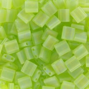 Miyuki tila 5x5mm beads - Matted transparent chartreuse ab TL-143FR